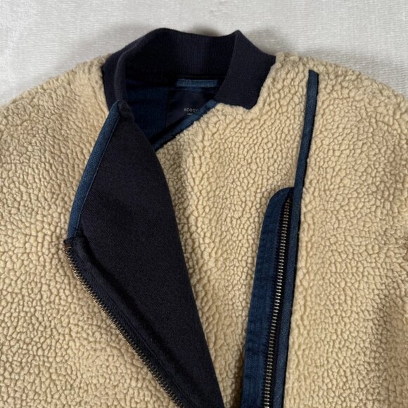 Scotch and Soda Sherpa Jacket Women Size S / P Pockets Full Zip Amsterdam Blauw - Picture 6 of 15